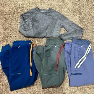 FIGS salta seamless longsleeve underscrub & 3 Zamora joggers!